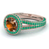 Milgrain Round Brown Diamond Engagement Ring - Payton No. 1105