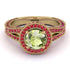 Milgrain Round Peridot Engagement Ring - Payton No. 710