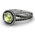 Milgrain Round Peridot Engagement Ring - Payton No. 709