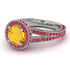 Milgrain Round Citrine Engagement Ring - Payton No. 612