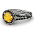 Milgrain Round Citrine Engagement Ring - Payton No. 609 image 1