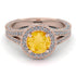 Milgrain Round Citrine Engagement Ring - Payton No. 602