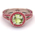 Milgrain Round Peridot Engagement Ring - Payton No. 711