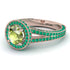 Milgrain Round Peridot Engagement Ring - Payton No. 705