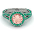 Milgrain Round Morganite Engagement Ring - Payton No. 906