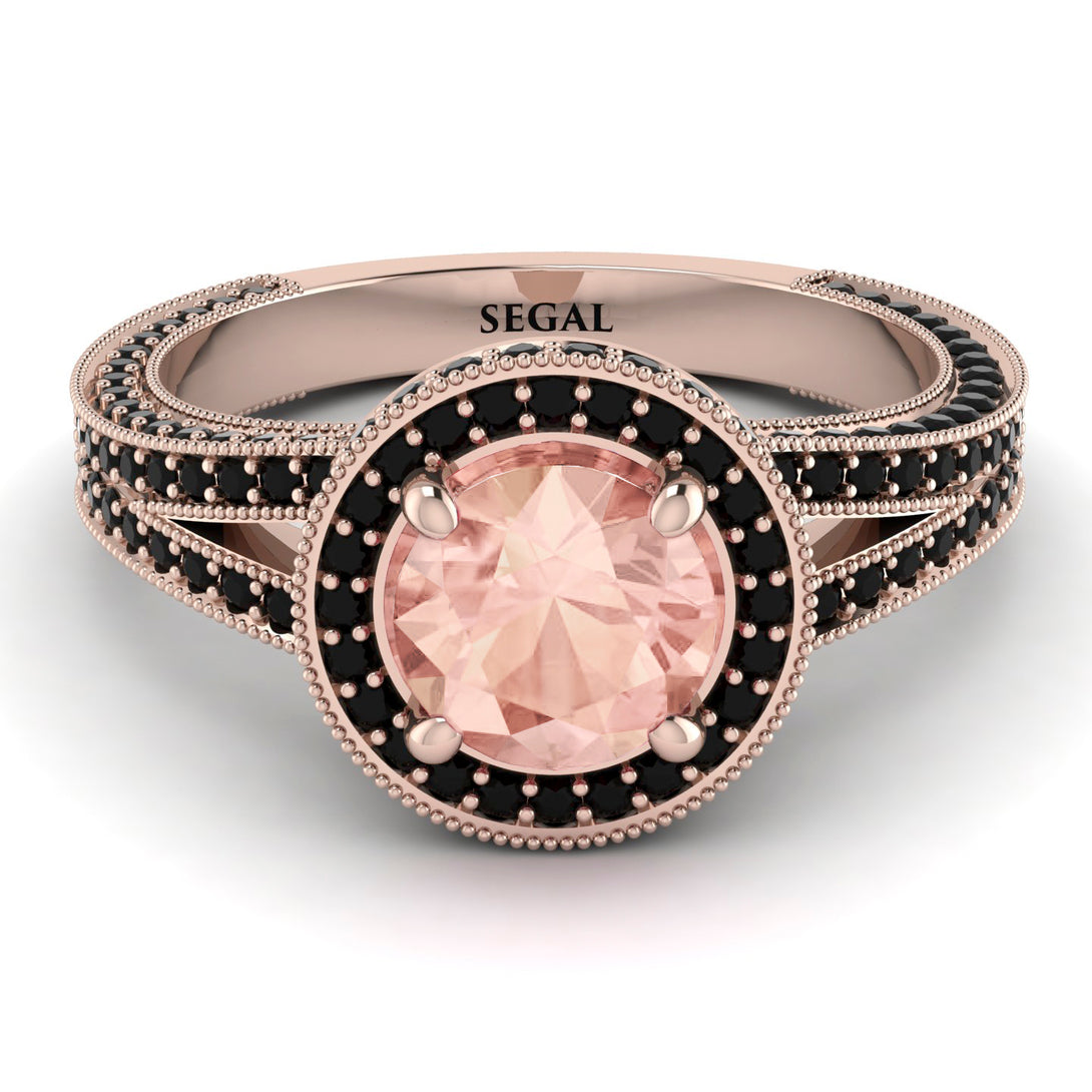 Milgrain Round Morganite Engagement Ring - Payton No. 908