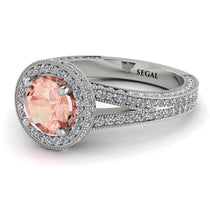 Milgrain Round Morganite Engagement Ring - Payton No. 903 image 1