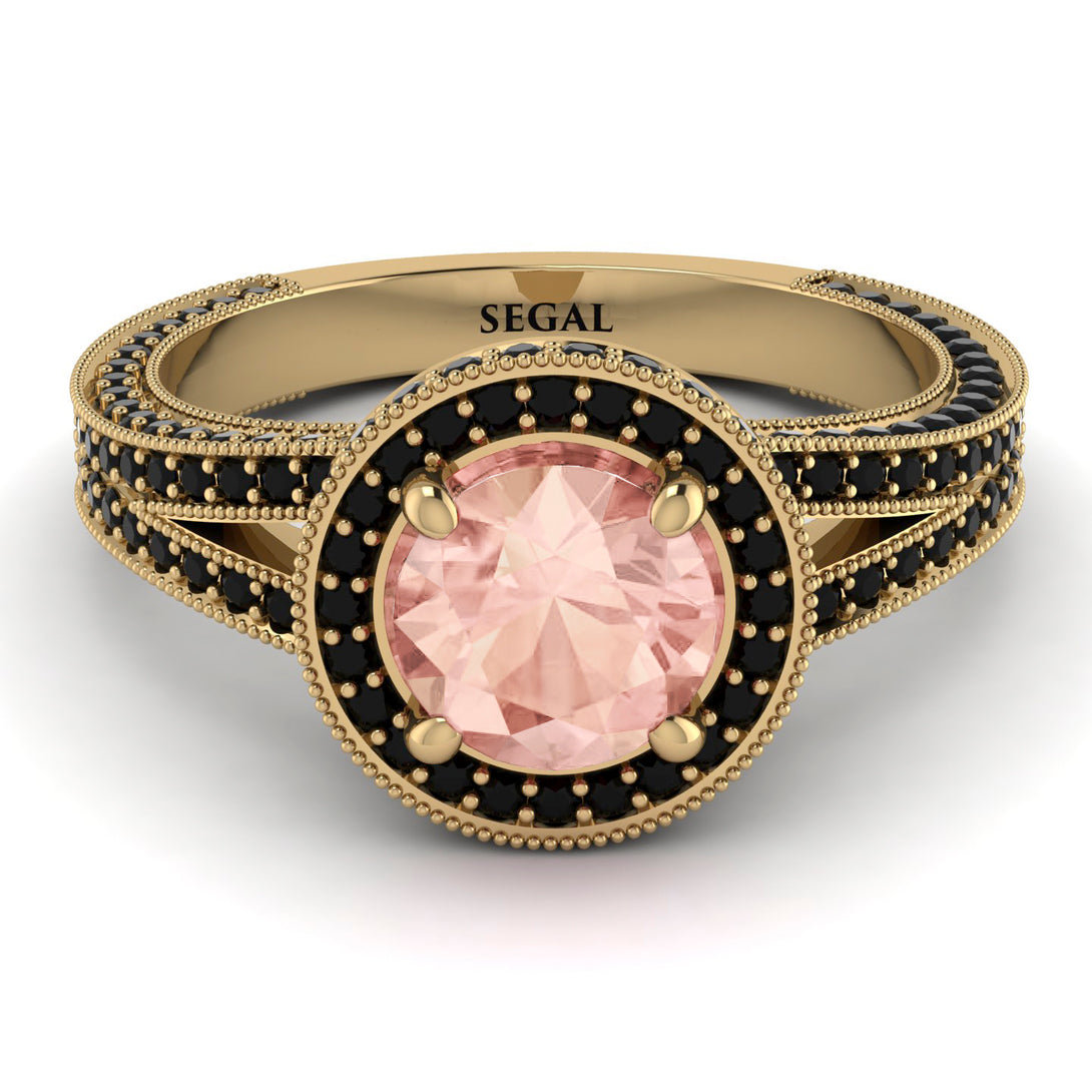 Milgrain Round Morganite Engagement Ring - Payton No. 907