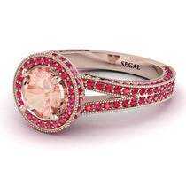 Milgrain Round Morganite Engagement Ring - Payton No. 911 image 1