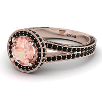 Milgrain Round Morganite Engagement Ring - Payton No. 908 image 1