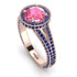 Milgrain Round Pink Moissanite Engagement Ring - Payton No. 814