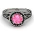 Milgrain Round Pink Moissanite Engagement Ring - Payton No. 809