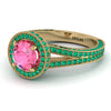 Milgrain Round Pink Moissanite Engagement Ring - Payton No. 804