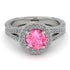 Milgrain Round Pink Moissanite Engagement Ring - Payton No. 803