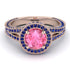Milgrain Round Pink Moissanite Engagement Ring - Payton No. 814