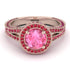 Milgrain Round Pink Moissanite Engagement Ring - Payton No. 811
