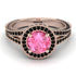Milgrain Round Pink Moissanite Engagement Ring - Payton No. 808 image 3