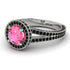 Milgrain Round Pink Moissanite Engagement Ring - Payton No. 809 image 1