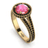 Milgrain Round Pink Moissanite Engagement Ring - Payton No. 807