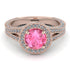 Milgrain Round Pink Moissanite Engagement Ring - Payton No. 802