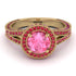 Milgrain Round Pink Moissanite Engagement Ring - Payton No. 810 image 3