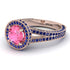 Milgrain Round Pink Moissanite Engagement Ring - Payton No. 814