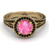 Milgrain Round Pink Moissanite Engagement Ring - Payton No. 807