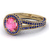 Milgrain Round Pink Moissanite Engagement Ring - Payton No. 813