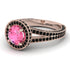 Milgrain Round Pink Moissanite Engagement Ring - Payton No. 808 image 1