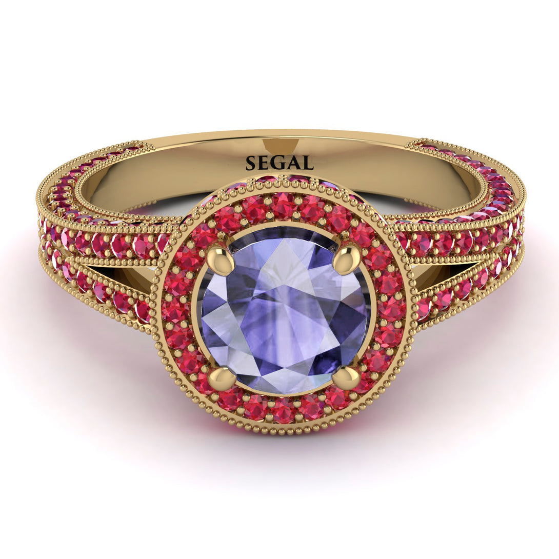 Milgrain Round Tanzanite Engagement Ring - Payton No. 210