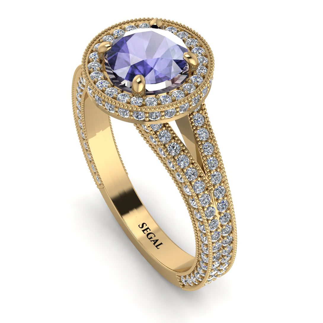 Milgrain Round Tanzanite Engagement Ring - Payton No. 201