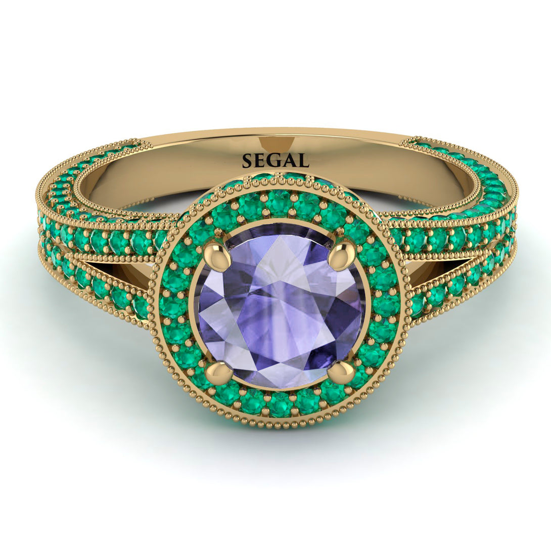 Milgrain Round Tanzanite Engagement Ring - Payton No. 204
