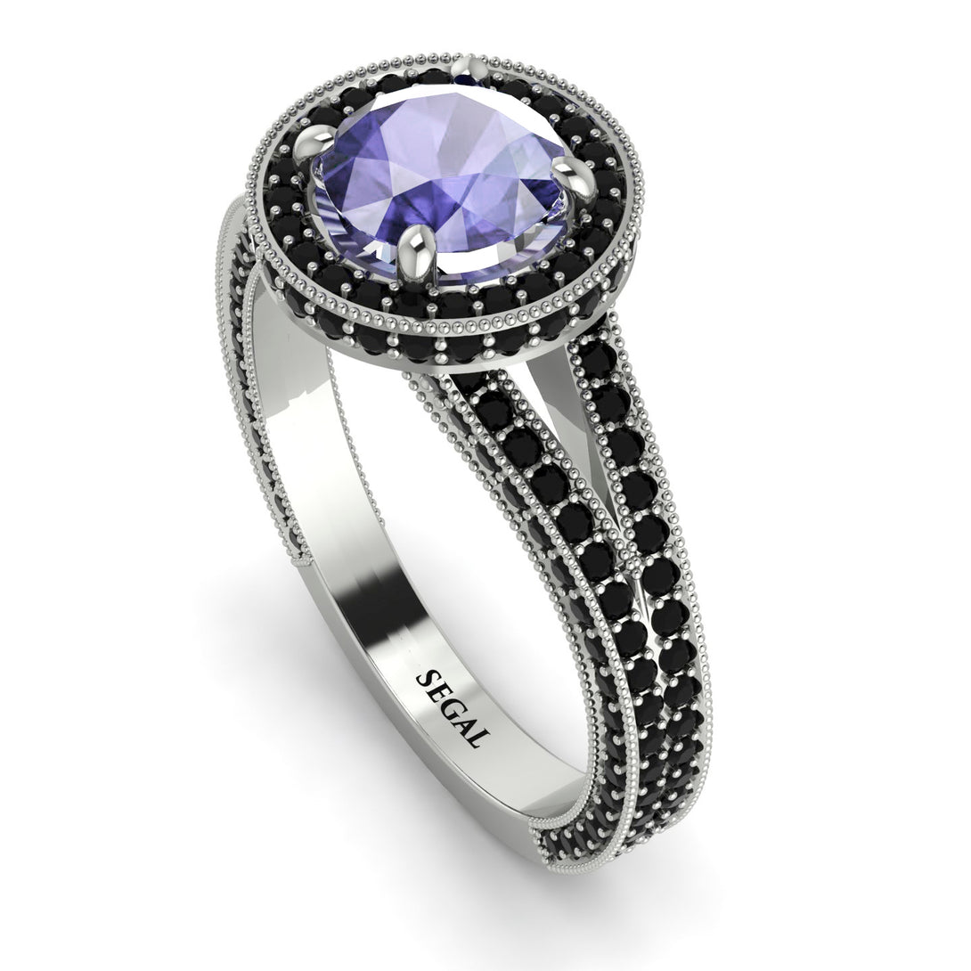 Milgrain Round Tanzanite Engagement Ring - Payton No. 209