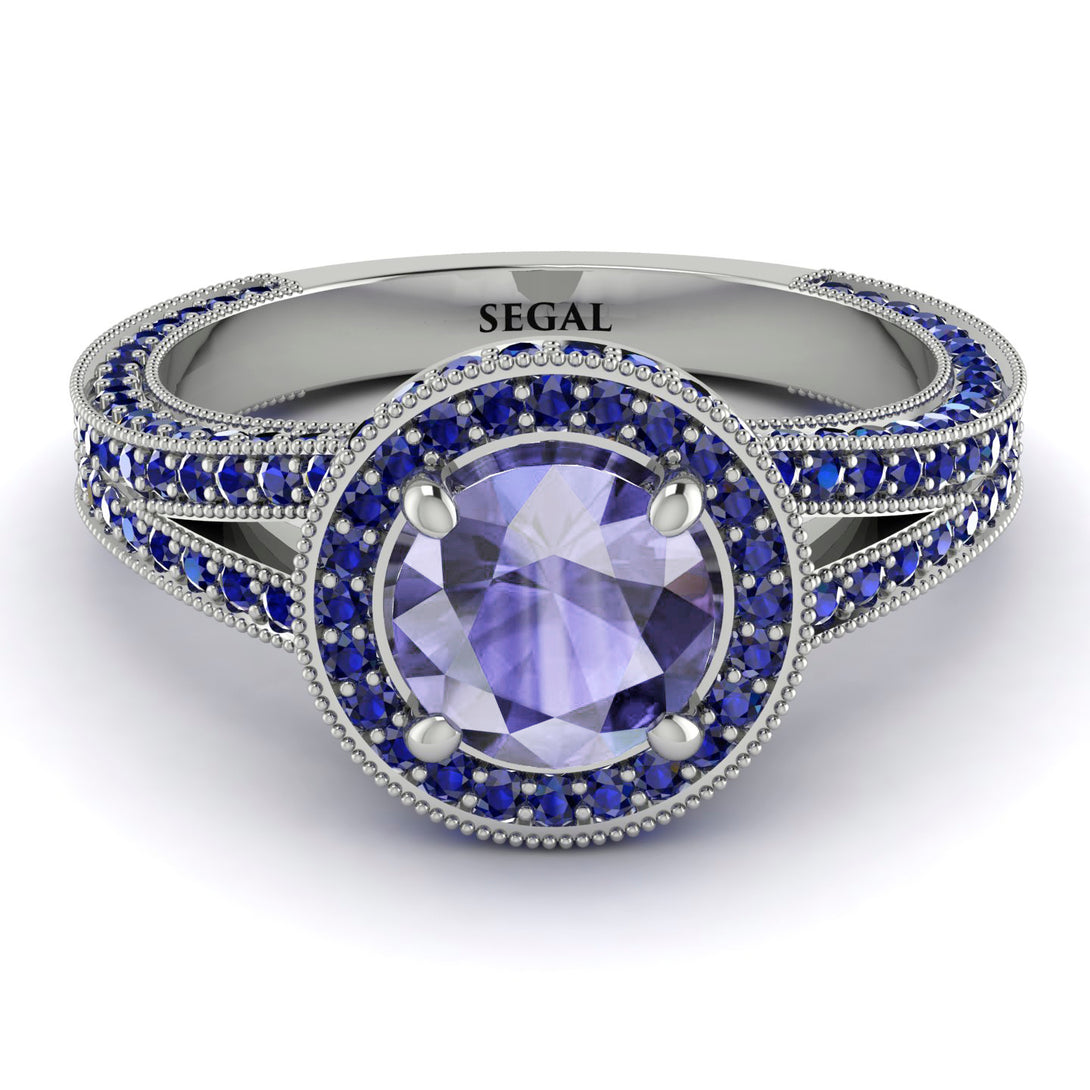 Milgrain Round Tanzanite Engagement Ring - Payton No. 215