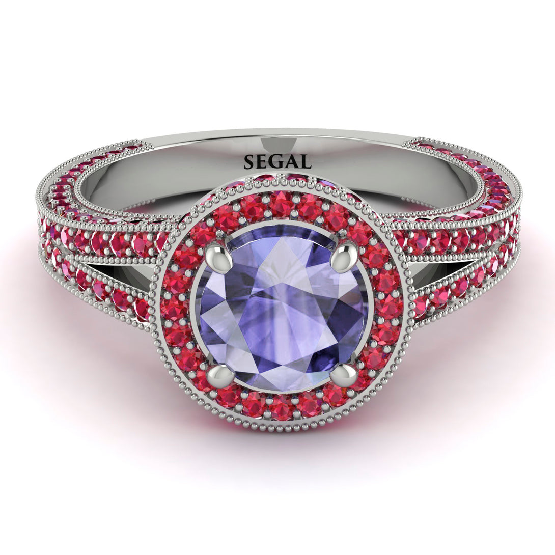 Milgrain Round Tanzanite Engagement Ring - Payton No. 212