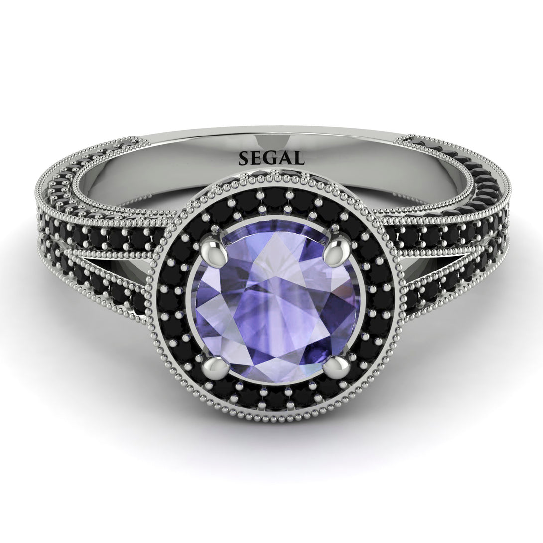 Milgrain Round Tanzanite Engagement Ring - Payton No. 209