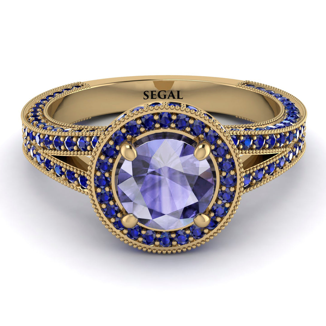 Milgrain Round Tanzanite Engagement Ring - Payton No. 213