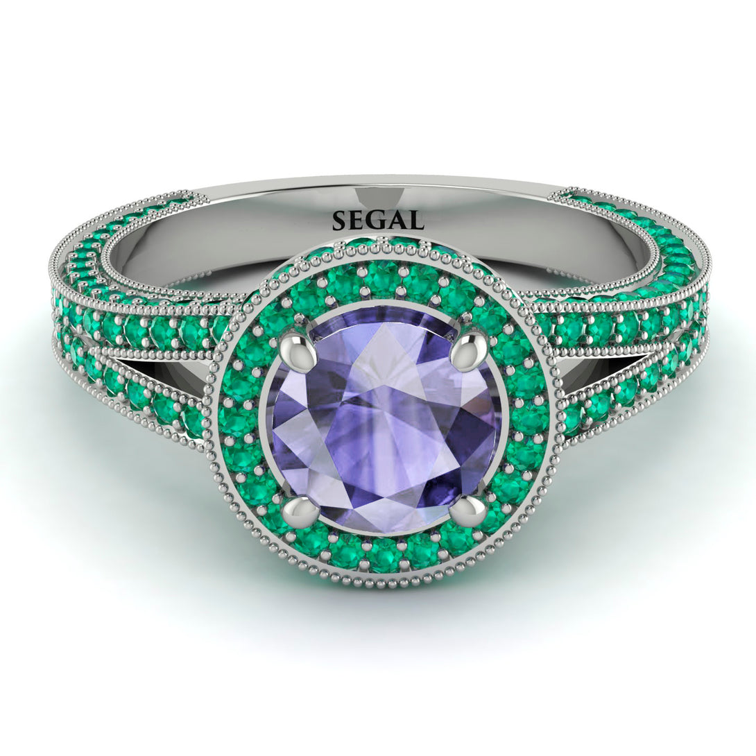 Milgrain Round Tanzanite Engagement Ring - Payton No. 206