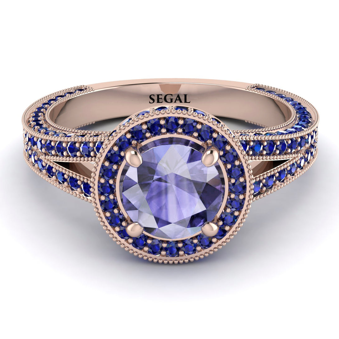 Milgrain Round Tanzanite Engagement Ring - Payton No. 214
