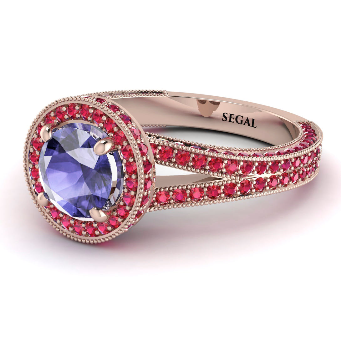 Milgrain Round Tanzanite Engagement Ring - Payton No. 211