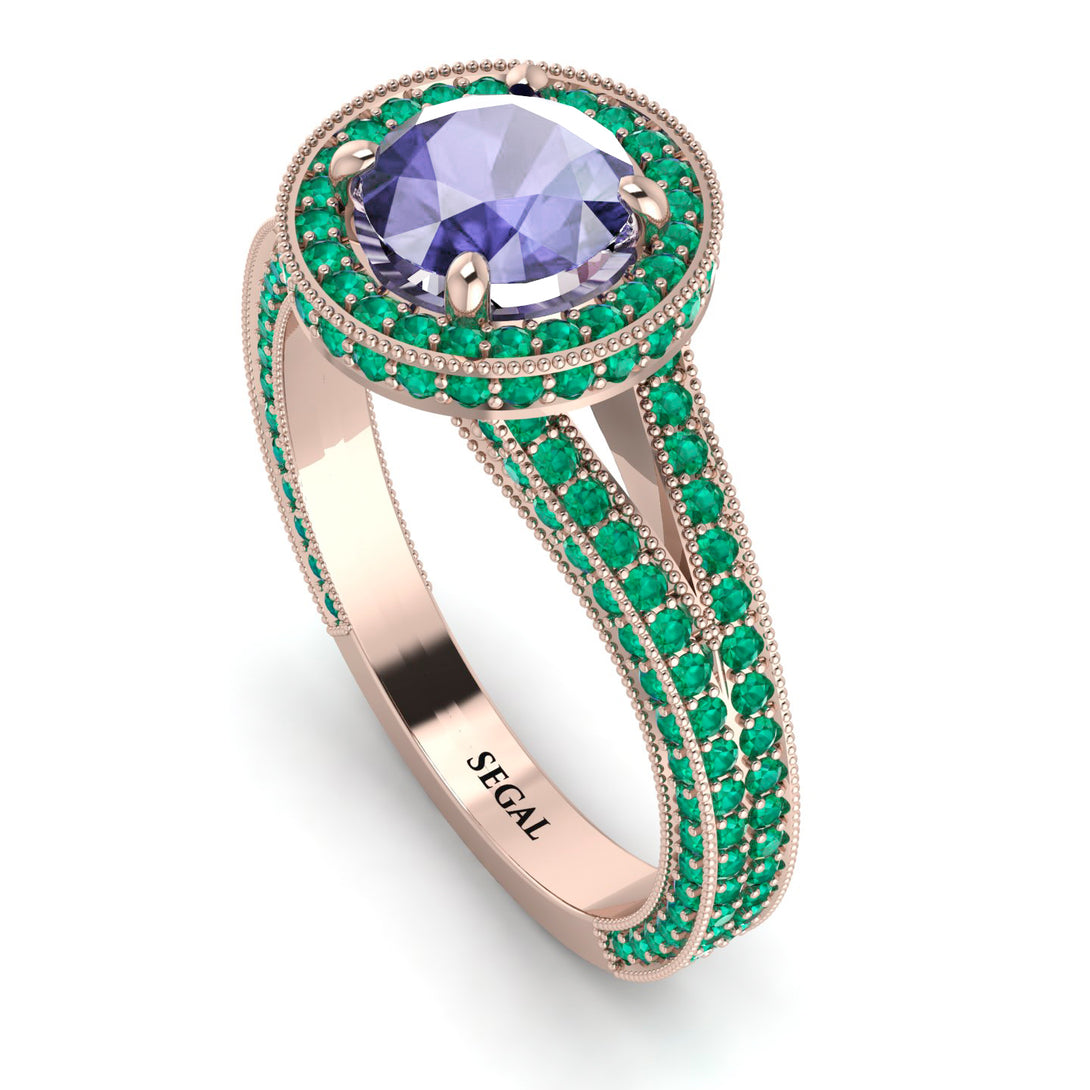 Milgrain Round Tanzanite Engagement Ring - Payton No. 205