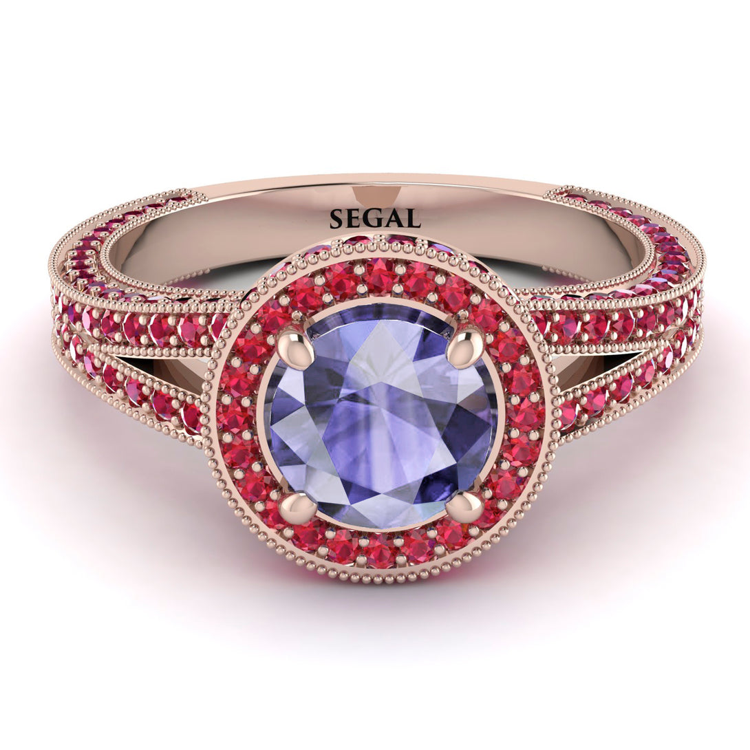 Milgrain Round Tanzanite Engagement Ring - Payton No. 211
