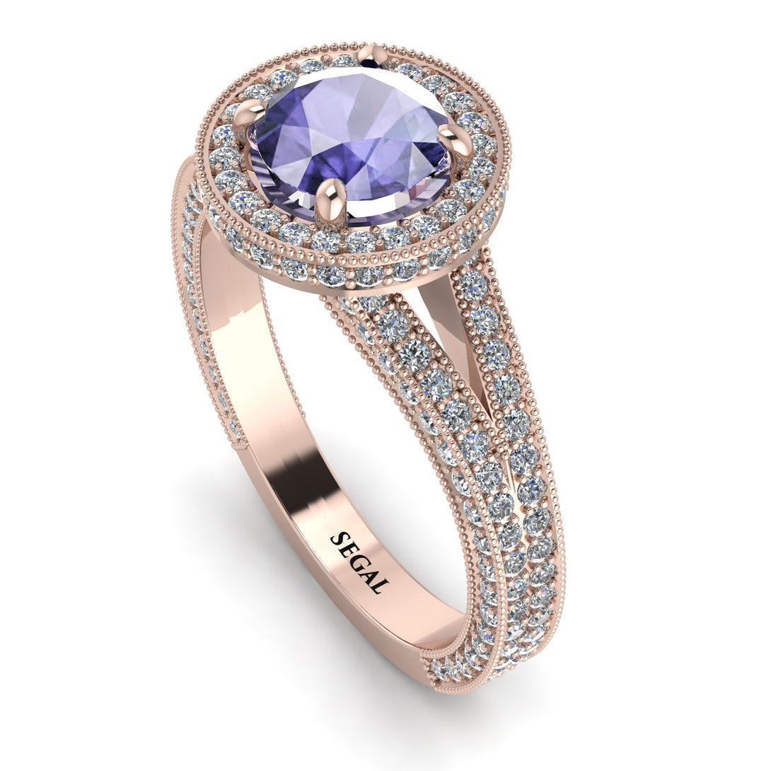 Milgrain Round Tanzanite Engagement Ring - Payton No. 202