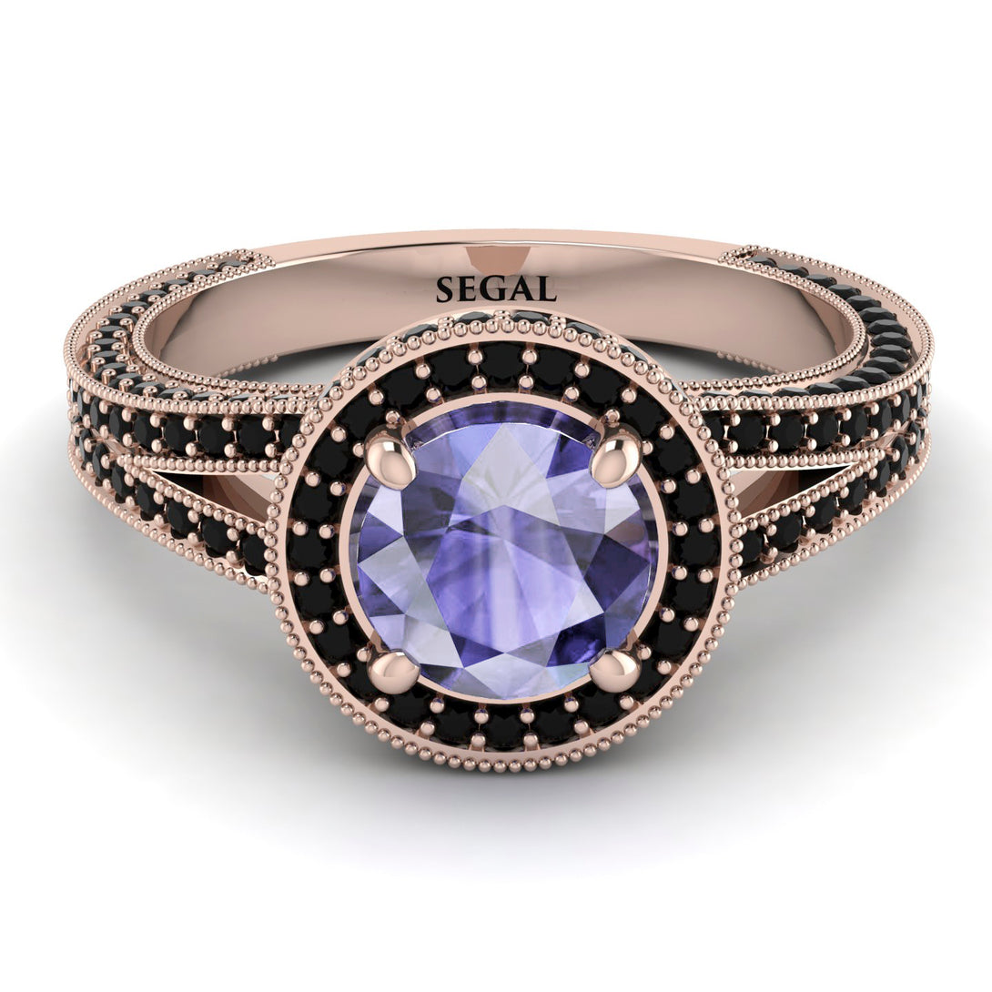 Milgrain Round Tanzanite Engagement Ring - Payton No. 208