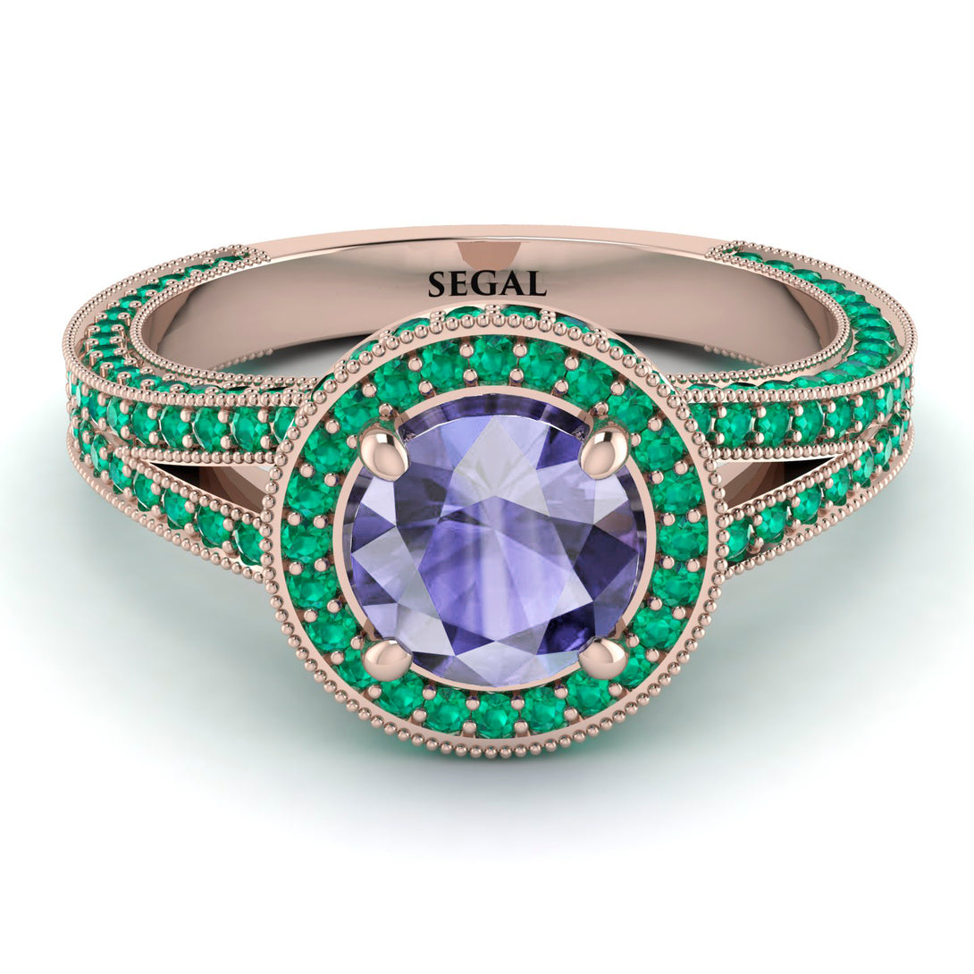 Milgrain Round Tanzanite Engagement Ring - Payton No. 205