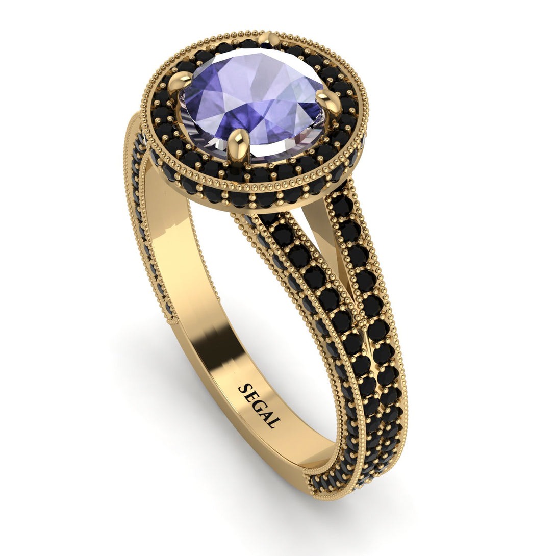 Milgrain Round Tanzanite Engagement Ring - Payton No. 207