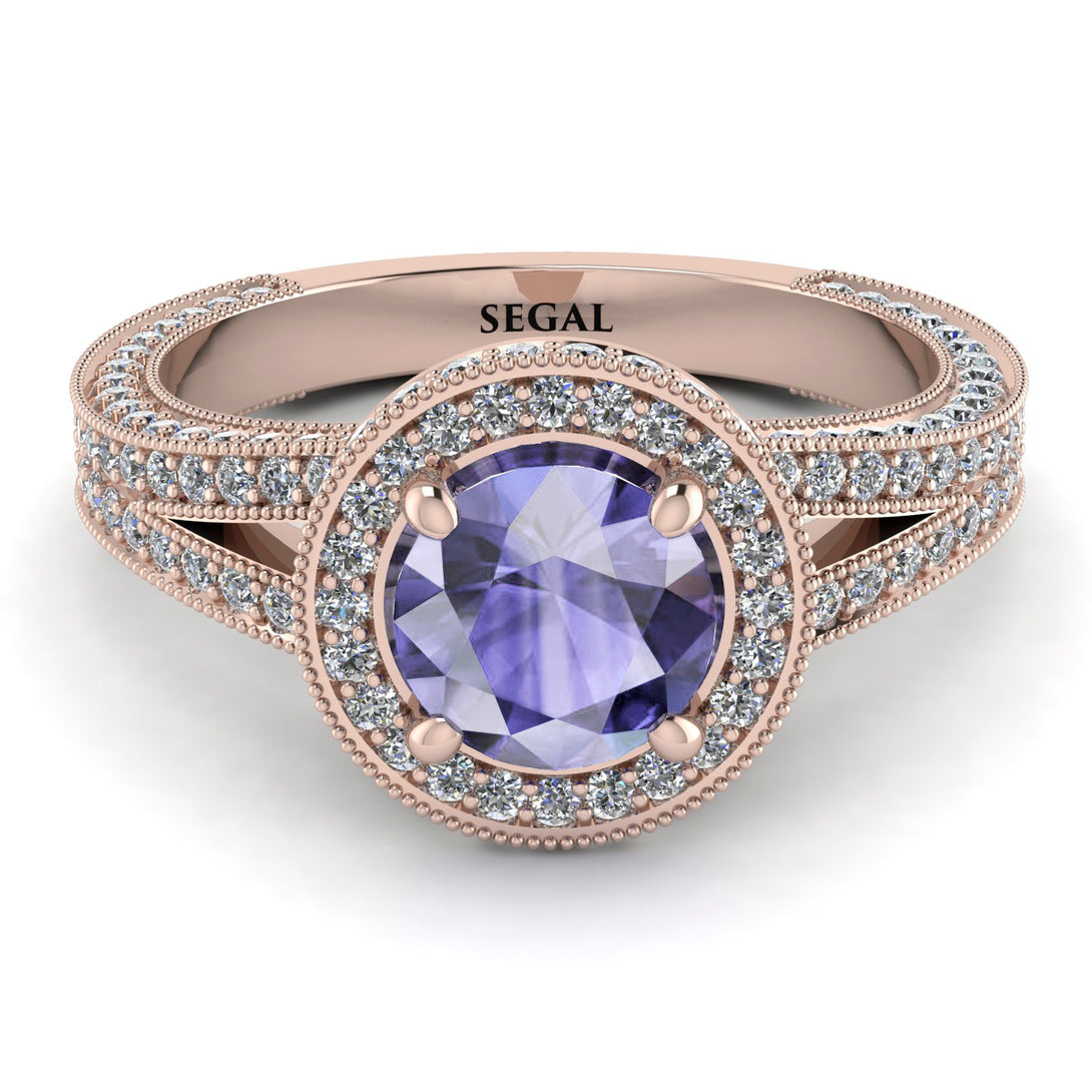 Milgrain Round Tanzanite Engagement Ring - Payton No. 202