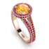 Milgrain Round Yellow Diamond Engagement Ring - Payton No. 1011
