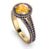 Milgrain Round Yellow Diamond Engagement Ring - Payton No. 1013