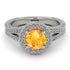 Milgrain Round Yellow Diamond Engagement Ring - Payton No. 1003